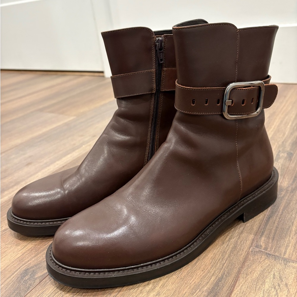 La Canadienne Brown Leather Ankle Boots
